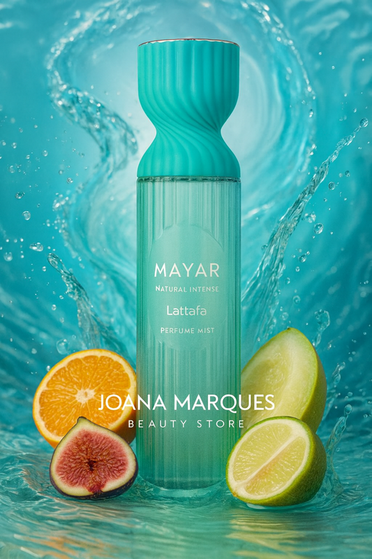 Lattafa Mayar Natural Intense Perfume Mist 250ml – perfume árabe fresco com coco e figo – Joana Marques Beauty Store