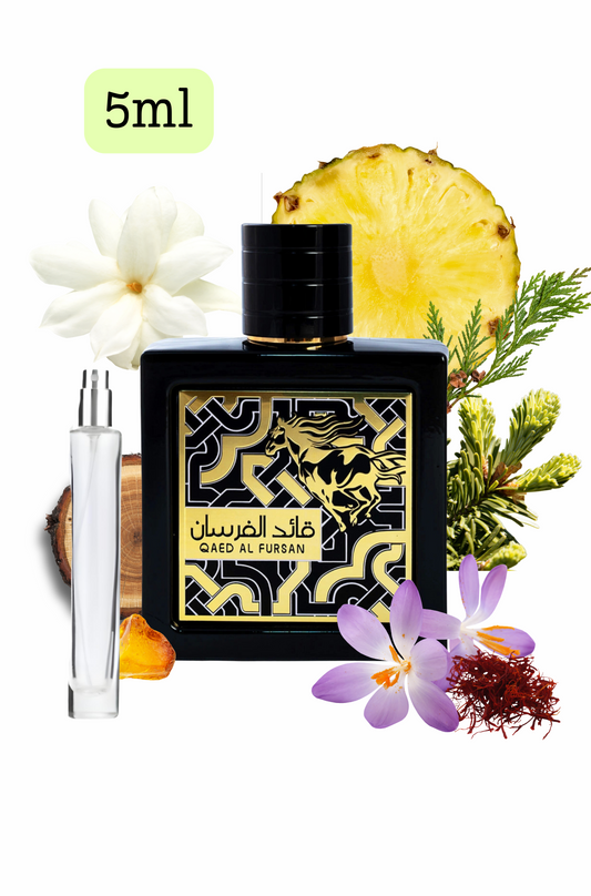 Decant Qaed Al Fursan Black Eau De Parfum 5 mL | Lattafa
