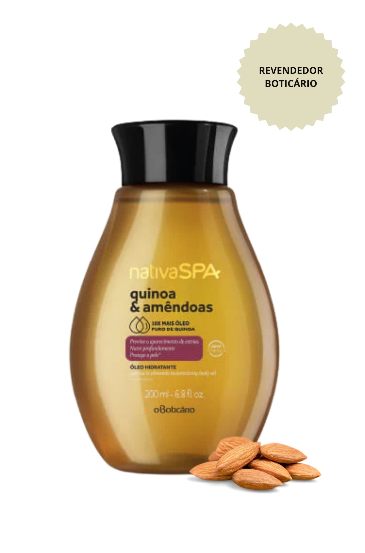 Óleo Hidratante Nativa Spa Amêndoas & Quinoa, 200ml