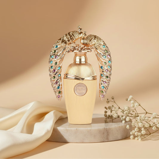 Afeef Lattafa - perfume árabe de luxo floral oriental em ambiente elegante