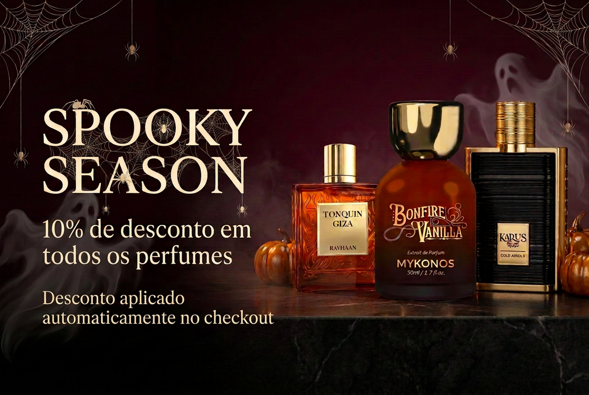 Banner de Halloween com teias e aranhas nas letras de SPOOKY SEASON